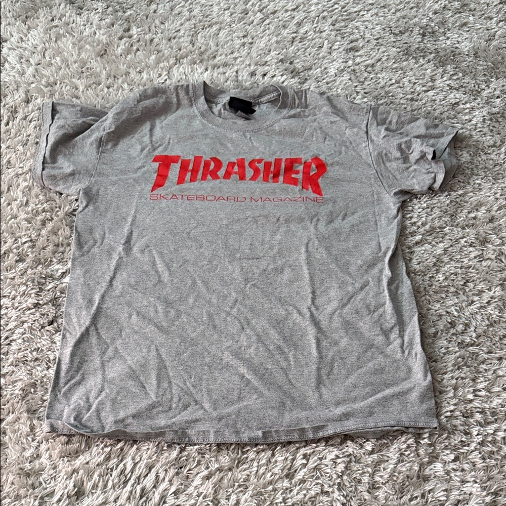 Thrasher Red and Gray Short Sleeve Tee